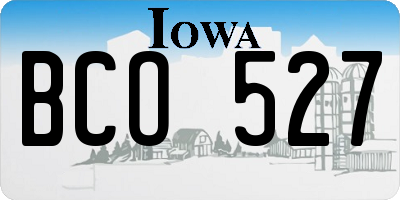IA license plate BCO527