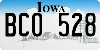IA license plate BCO528