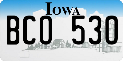IA license plate BCO530
