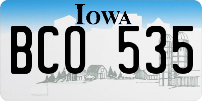 IA license plate BCO535