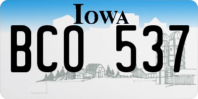 IA license plate BCO537