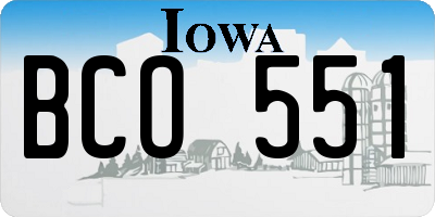IA license plate BCO551