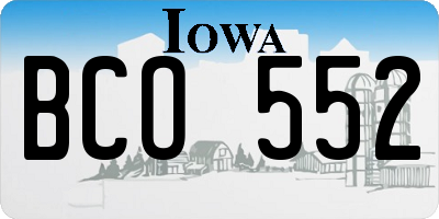 IA license plate BCO552