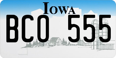 IA license plate BCO555