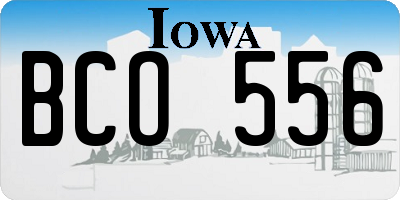 IA license plate BCO556
