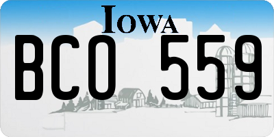 IA license plate BCO559