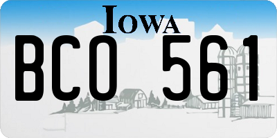 IA license plate BCO561