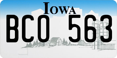 IA license plate BCO563