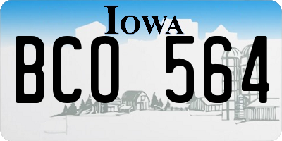 IA license plate BCO564