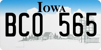 IA license plate BCO565