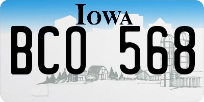 IA license plate BCO568