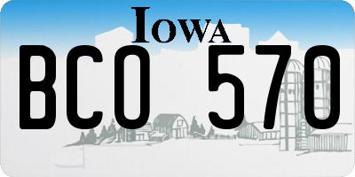 IA license plate BCO570