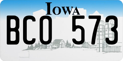 IA license plate BCO573