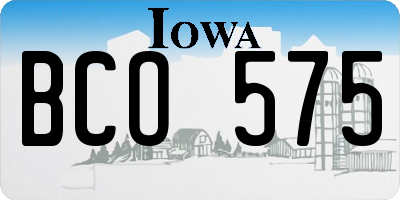 IA license plate BCO575
