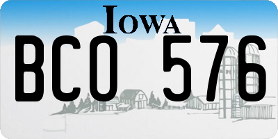IA license plate BCO576
