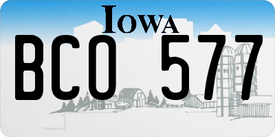 IA license plate BCO577