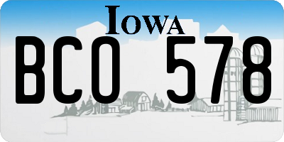 IA license plate BCO578