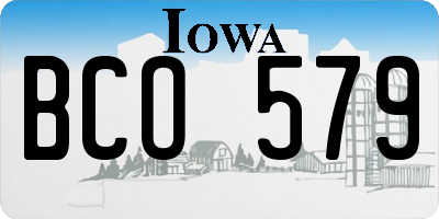 IA license plate BCO579