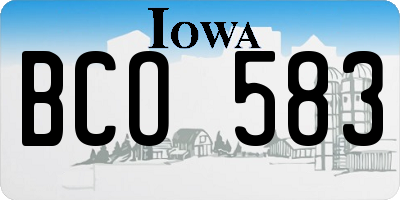 IA license plate BCO583