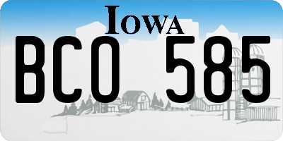 IA license plate BCO585