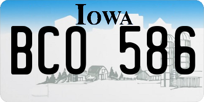 IA license plate BCO586