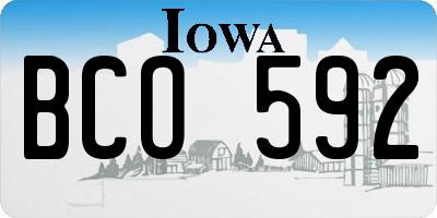 IA license plate BCO592