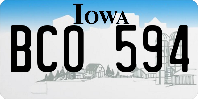 IA license plate BCO594