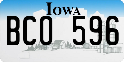 IA license plate BCO596