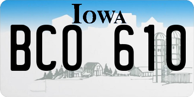 IA license plate BCO610