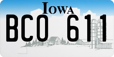 IA license plate BCO611