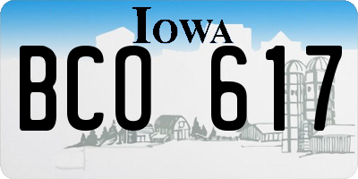 IA license plate BCO617