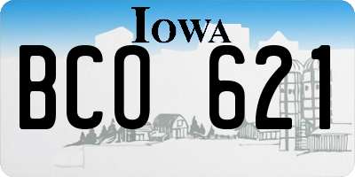 IA license plate BCO621