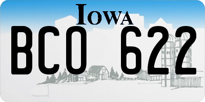 IA license plate BCO622