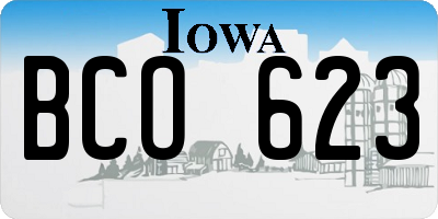 IA license plate BCO623