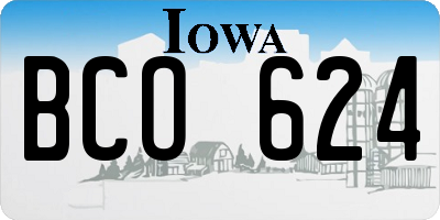 IA license plate BCO624