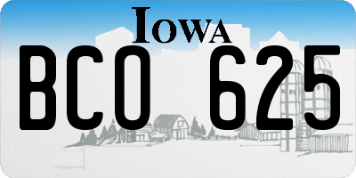 IA license plate BCO625