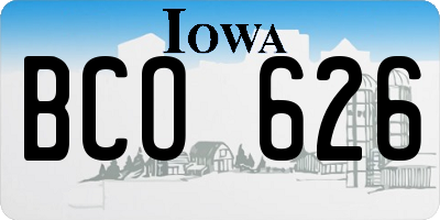 IA license plate BCO626