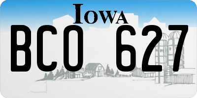 IA license plate BCO627