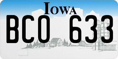 IA license plate BCO633