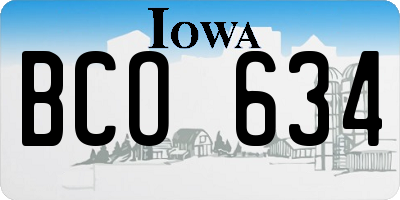 IA license plate BCO634