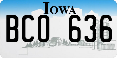 IA license plate BCO636