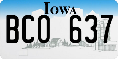 IA license plate BCO637