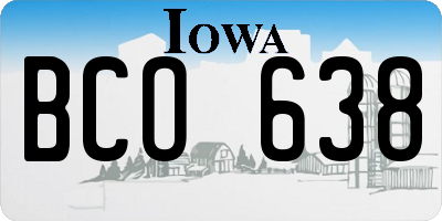 IA license plate BCO638