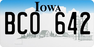 IA license plate BCO642