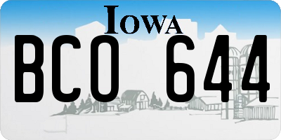 IA license plate BCO644