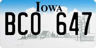 IA license plate BCO647