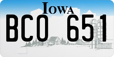 IA license plate BCO651