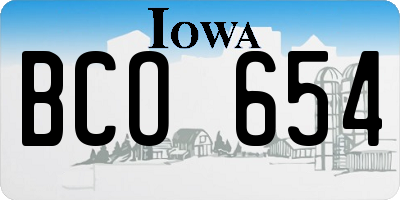 IA license plate BCO654