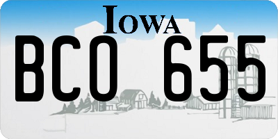 IA license plate BCO655