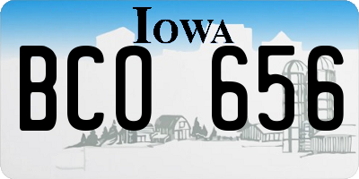 IA license plate BCO656